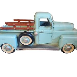 Vintage Style Light Blue Truck Decor